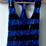 Rock Blue Sequin Razorback Tank Top Size XL NEW NWT vintage Y2K 90s black sexy Photo 0