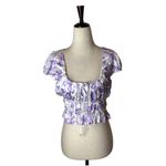 Majorelle  Shirt Women Small‎ Purple Riviera Floral Pegasus Top NWT Boho Cottage Photo 2