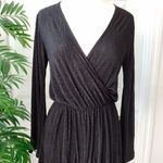 Topshop  Plunge Bell Sleeve Romper Black Size 2 NWOT Photo 0