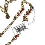 Spartina 449 NWT  Bolted Enamel Necklace Gold and Red Photo 3