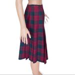 FLORENCE WALSH Vintage Pleated Plaid Wool Kilt Size 14 Red Photo 8