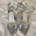 a.n.a . Silver High Heels Shoes Women’s Size 7.5 Strappy Prom Wedding HoCo Photo 3