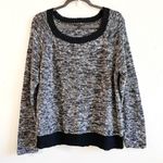 Eileen Fisher Sweater Heathered Black Melange Linen Twist Pullover Knit XL EUC Photo 3
