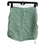 Reformation NWT Dillon Linen Top Green Gingham Size 10 Handkerchief Strapless Photo 1