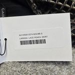 Alexis Larissa Lace Pencil Skirt Gold Metallic Mesh Black Lined Size Small NWT Photo 3