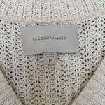 Brochu Walker  WOMENS WHITE V NECK SWEATER LEATHER ELBOWS PETITE Photo 1