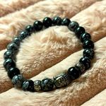 Tibetan monk head gem unisex bracelet Black Photo 0
