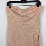 Urban Outfitters Strapless Linen Pink Zebra Slit Midi Dress Medium Photo 3