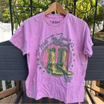 Johnny Cash Women’s Pink Acid Wash Walk The Line T Photo 0