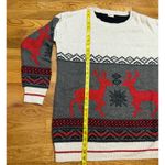 Mossimo Women’s XXL Gray Red Holiday Sweater Reindeer Snowflake Winter Christmas Photo 2