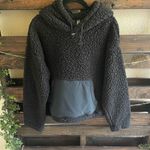 Zella Cassie Black Faux Shearling Teddy Hoodie Photo 3