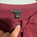Ann Taylor Maroon Ruffled Bib Collar Blouse Photo 1