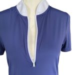 Smith & Quinn women's small blue and white short sleeve pullover polo top Photo 5