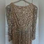 Mac Duggal Sequined Vneck Puff Sleeve Gown Photo 8