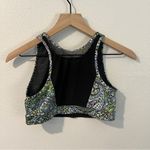 VSX Victoria's Secret Sport Paisley‎ Floral Print Mesh Cutout Crop Top Size M Blue Size M Photo 3