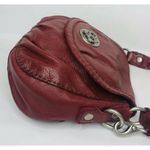 Lucky Brand Burgundy Red Leather Braided Strap Flap Purse Handbag Heart Closure Photo 6