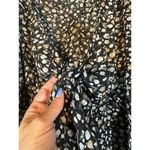 Flawless  Black Multi Color Floral Bow Front Long Sleeve Dressy Blouse Women Sz L Photo 3