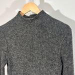 Aritzia Wilfred Free () charcoal grey ribbed mockneck sweater dress Italian yarn Photo 1