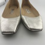 Jimmy Choo  Gwenevere Square-toe Flats in Silver Metallic Leather Photo 3