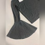 ZARA  Grey Long Bell Sleeve Ribbed Crew Neck Top‎ - Medium Photo 3