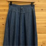 VNTG First Issue Small Cottagecore Prairie Denim Cotton Button Front Midi Skirt Blue Photo 6
