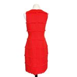 J.Crew  Textured Tweed Fringe Sleeveless Sheath Above the Knee Dress Red 8 Photo 2