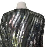 Vintage Lew Magram Silver Sequin Open Front Bolero Jacket, Sz M Size M Photo 5