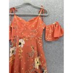 Urban Outfitters  Women's Dress Midi Off Shoulder Orange Floral Size Medium Photo 14