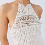 Urban Outfitters NWT Celeste cream beaded halter crochet mini dress Photo 3