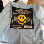 Brooklyn Cloth Women’s  Light Blue Drip Oversized Jean Jacket EUC Size Large Photo 7