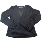 Guess Sheer Black Longsleeve Wrap Top Polka Dot Small Photo 0