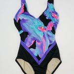 One Piece Vintage 80s The Slim Suit Floral Swimsuit Photo 3