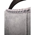 ZARA L Steel Blue Faux Suede Open Front Jacket Fringe Boho Western Retro Photo 3