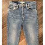RE/DONE High Rise Ankle Crop Jeans In Bright Faded Blue Size 28 Photo 2
