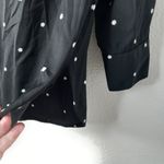 Old Navy  S Workwear Long Sleeved Button Down White Star Dots on Black Shirt Top Photo 6