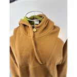 Burton VINTAGE Women Sweatshirt Tan Ribbed Hoodie Wool Blend 1/4 Zip Size Large Photo 3
