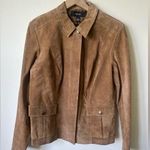 Alfani Vintage  100% Leather Suede Tan Moto Jacket Large Photo 0