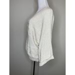 American Eagle Cream Oversized Sweater Size Large Light Weight Textured Roll Sleeve Photo 2