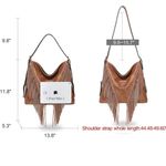 Oukupa Brown Faux Leather Western
Fringe Shoulder Bag Photo 7