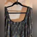 CAbi Elegant Multicolor Dress sheer sleeves square neckline party event flowy Photo 11