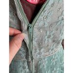 formal dress prom 1950s floral princess tulle aqua blue Green Photo 11