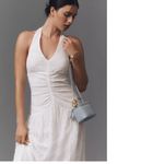 Anthropologie NWT  X Flat White Plunge Slim Maxi Dress White Pace Halter Neck 3X Photo 3