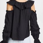 Rebecca Minkoff Women’s Pippa Top Black Cropped M Cold Shoulder New $98 Photo 2