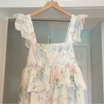 Selkie The Weekender Free People Floral Ruffle Jumpsuit Medium NEW White Photo 4