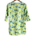 J.Crew Floral Print Swim Cover Up Tunic Top‎ Cotton Yellow Green, XS Photo 7