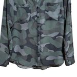 EXPRESS  The Portofino Shirt Womens Small Multicolor Camouflage Sheer Blouse Photo 3