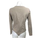 Abercrombie & Fitch  Women's Khaki Tan Square Neck Long Sleeve Bodysuit Top Sz XL Photo 1