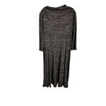 Robbie Bee Size XL Business Casual Lined Gray Textured Cowl Neck Buttoned Dress Photo 5