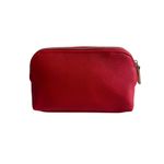 BRICS Red Leather Travel Cosmetic Makeup Toiletry Bag Photo 3