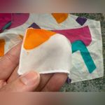 Vintage 80s Elissa bright abstract art silk long head neck scarf Pink Photo 6